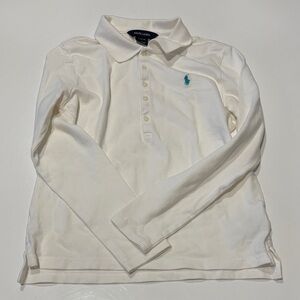 Ralph Lauren Kids Cream Long Sleeve Polo